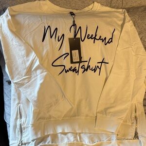 My Weekend Sweatshirt Women's white  Crew Neck Sweater